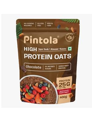 Pintola 25G High Protein Oats, Dark Chocolate, Oats For Weight Loss, Breakfast Cereals Pouch image